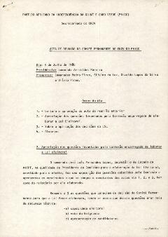 Ata da reunião do Comité Permanente do CNCV do PAIGC, de 3 de julho de 1980