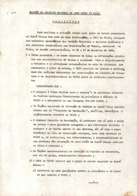 Comunicado do Conselho Nacional de Cabo Verde do PAIGC