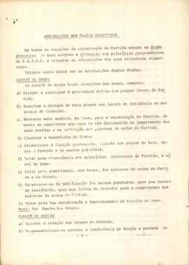 Atribuições dos órgãos diretivos da Comissão Nacional de Cabo Verde do PAIGC
