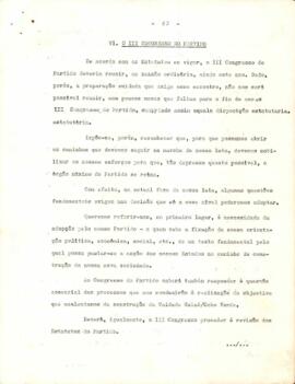 Relatório do CEL apresentado ao CSL, de 27 a 31 de agosto de 1976: 6ª Parte - Congresso do Partido
