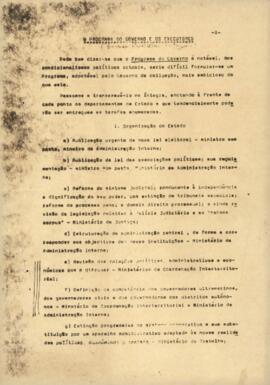 Programa do Governo e os executores