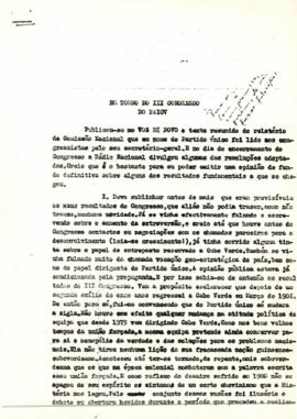 Em torno do III Congresso do PAICV, por José André Leitão da Graça