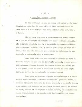 Relatório do CEL apresentado ao CSL, de 27 a 31 de agosto de 1976: 5ª Parte - Relações Partido-Estado