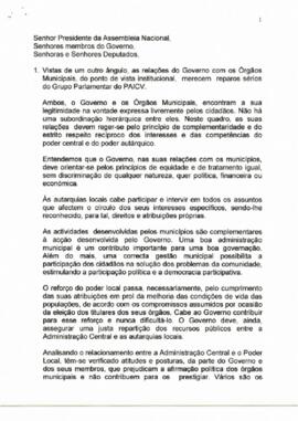 Discurso do Grupo Parlamentar do PAICV