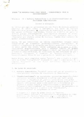Forum : " De Mindelo para Cabo Verde - Convergência para a Solidariedade"