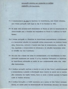 Declaração conjunta das Delegações do Governo Português e do PAIGC