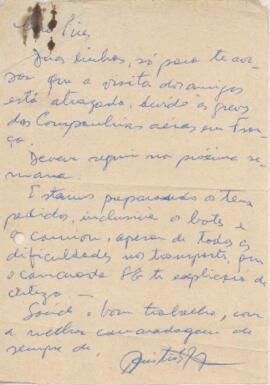 Mensagem de Aristides Pereira ao camarada Pedro Pires