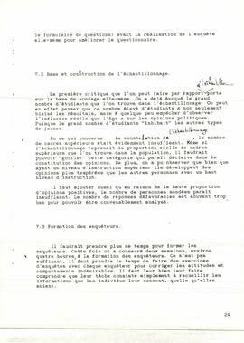 Sondagem por ocasião do III Congresso. Resultados