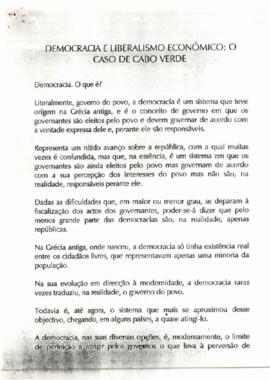 Democracia e liberalismo económico: O caso de Cabo Verde