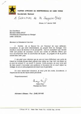 Carta do Presidente do PAICV ao Presidente da República do Senegal, Abdou Diouf