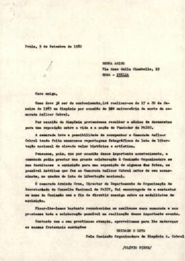 Carta enviada à camarada Bruna Amico, por Olívio Pires