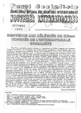 Parti Socialiste Secrétariat National aux Relations Internationales: Bienvenue aux Délégués du XXI Congrés de l'Internationale Socialiste