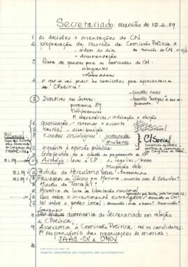 Notas manuscritas do Primeiro Ministro, Pedro Pires