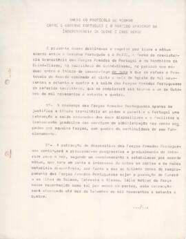 Anexo ao protocolo de acordo entre o Governo Português e o Partido Africano da Independência da Guiné e de Cabo Verde