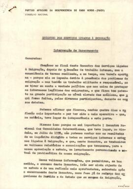 Intervenção de encerramento do encontro dos serviços ligados à emigração