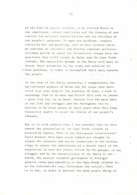 Mensagem de Boas Festas do Secretário Geral do Partido, Amílcar Cabral, endereçada aos camaradas e militantes