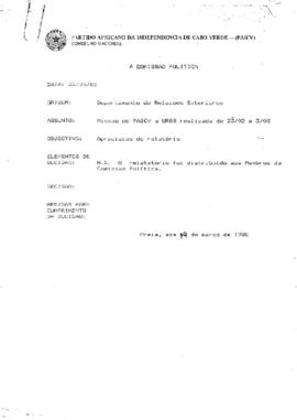 Relatório da missão do Partido à URSS elaborado por Jorge Lopes