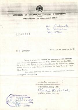 Circular enviado ao Primeiro-Ministro de Cabo Verde Pedro Pires