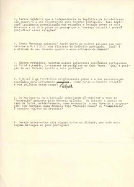 Notas sobre a independência da Guiné Bissau