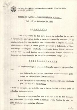 Missão do Partido a Tchecoslováquia e Hungria, de 31 a 27 de setembro de 1985: Relatório