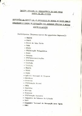 Conclusões da reunião do 1º Secretário do Setor do PAICV de São Vicente com os diretores e chefes de delegações das empresas públicas e mistas