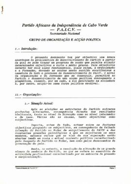 Documento sobre o desenvolvimento do Partido elaborado pelo Grupo de Organização e Ação Política do PAICV