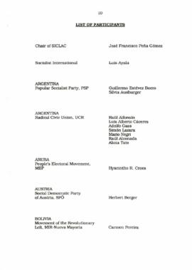 The Inter-African Socialist Democratic Colloquium:  List of participants