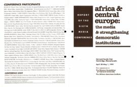 Report of the Sixth Media Conference: Africa & Central Europe, the media & strengthening democratic institutions