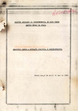 Relatório sobre a situação política e administrativa do Sector Rural da Praia