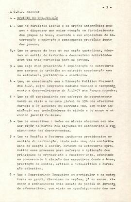 Relatório do Departamento de Organização à IVª Reunião Ordinária da Comissão Nacional da JAAC-CV
