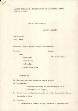 Ata nº 4/III/84, do Conselho Nacional do PAICV