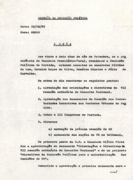 Ata da reunião da Comissão Política do PAICV