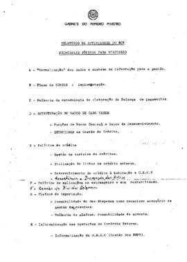 Relatório de atividade do triénio: Balanço contas e breve caracterização de aspectos de Política financeira Nacional e Internacional