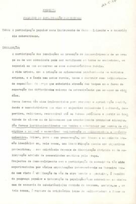 Proposta de investigação participada