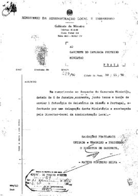 Relatório da missão a Portugal da delegação do Ministério da Administração Local e Urbanismo