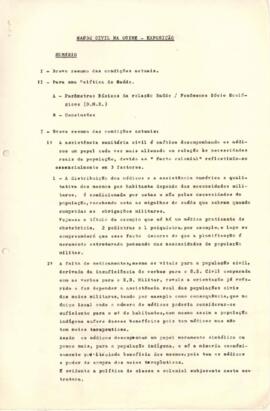 Saúde civil na Guiné. Exposição, assinada por P. Levy, Miranda, José Barata, Conde e Silva, António dos Santos Graça