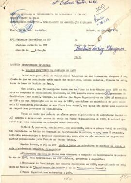 Balanço provisório da campanha de recrutamento orientado do ano de 1988