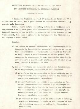 Relatório do Departamento de Organização à IVª Reunião Ordinária da Comissão Nacional da JAAC-CV