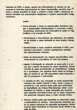Relatório da OMCV e programa de ação para 1982