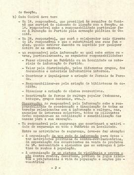 Direção Regional de Santiago. Da organização dos Grupos de Base e Comités de subúrbio ou de localidade