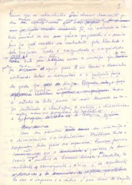 Manuscrito do Comandante Pedro Pires, sobre assuntos diversos