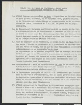 Points pour un projet de protocolo d’accord entre le gouvernement portuguais et le PAIGC