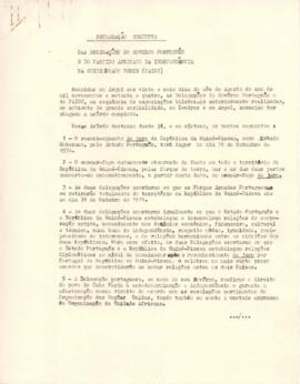 Declaração conjunta do Governo Português e do Partido Africano para a Independência da Guiné  e Cabo Verde (PAIGC)
