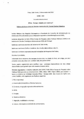 Encontro Internacional, África - Europa:  Relações em mudança