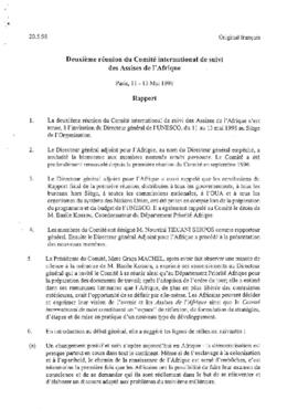 Rapport de la première et de la deuxième réunion du Comité International de Suivi des Assises de l'Afrique