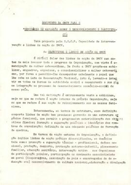 Documento da OMCV, para o Seminário de reflexão sobre o desenvolvimento e participação