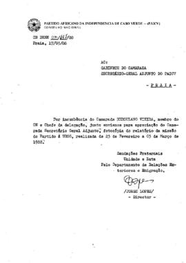 Relatório da missão do Partido à URSS elaborado por Jorge Lopes