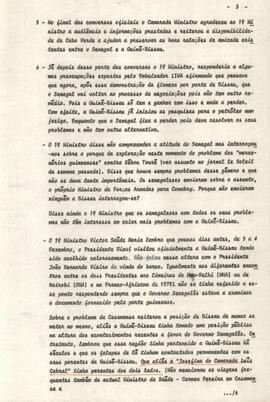 Relatório-síntese da missão do Camarada 1° Comandante Honório Chantre, membro da Comissão Política do PAICV e Ministro da Defesa Nacional a Guiné-Bissau, no dia 14 de janeiro de 1984