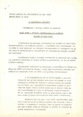 Moção sobre a situação internacional e a política externa de Cabo Verde