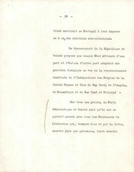Déclaration du Secrétaire Général du Parti Démocratique de Guinée, le camarade Ahmed Sekou Touré